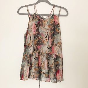 Entro multi-colored, floral, tank top.
